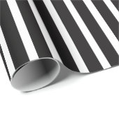 Zwart-wit Stripe Gift Wrapping Paper Cadeaupapier (Rol Hoek)