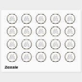Zwart-wit Stripe Gold-Vrijgezellenfeest Ronde Sticker (Vel)