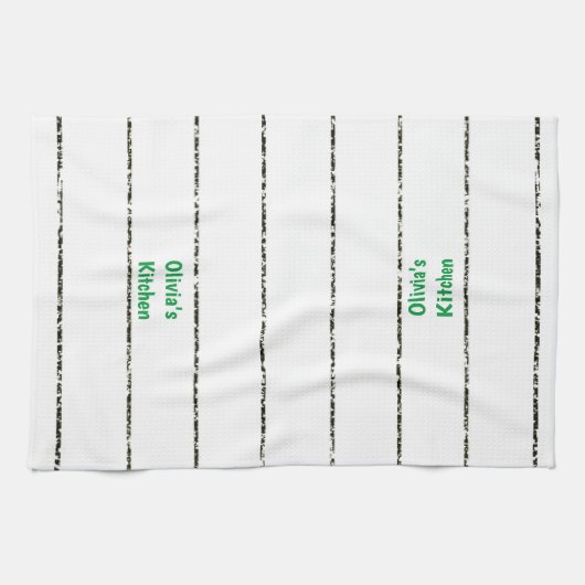 Zwart wit Stripe keukenhanddoek (Horizontaal)