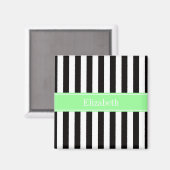 Zwart wit Stripe Mint Magneet (Voorkant / Achterkant)