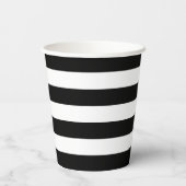 Zwart-wit Stripe Papieren cup Bekers (Achterkant)