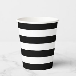 Zwart-wit Stripe Papieren cup Bekers