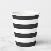 Zwart-wit Stripe Papieren cup Bekers (Achterkant)