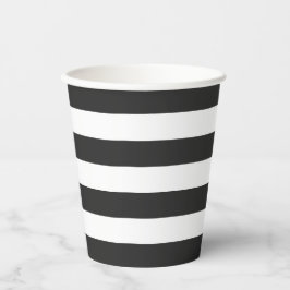 Zwart-wit Stripe Papieren cup Bekers