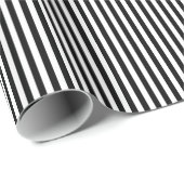 Zwart-wit Stripe Patroon Cadeaupapier (Rol Hoek)