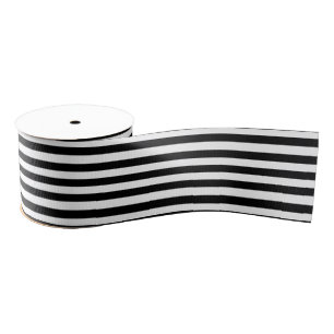 Zwart-wit Stripe Patroon Grosgrain Lint