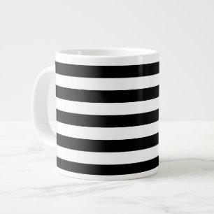 Zwart-wit Stripe Patroon Grote Koffiekop