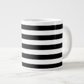 Zwart-wit Stripe Patroon Grote Koffiekop (Voorkant rechts)