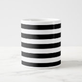 Zwart-wit Stripe Patroon Grote Koffiekop (Voorkant)