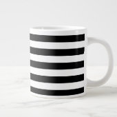 Zwart-wit Stripe Patroon Grote Koffiekop (Rechts)
