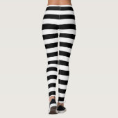 Zwart-wit Stripe Patroon Leggings (Achterkant)