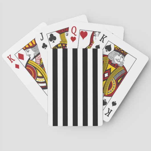 Zwart-wit Stripe Patroon Pokerkaarten (Achterkant)
