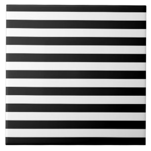 Zwart-wit Stripe Patroon Tegeltje