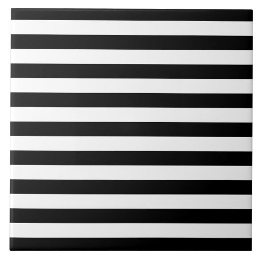 Zwart-wit Stripe Patroon Tegeltje (Voorkant)