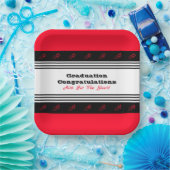 Zwart-wit Stripe Square Papieren Bordje (Feest)