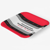 Zwart-wit Stripe Square Papieren Bordje (Gebogen)