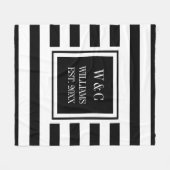 Zwart wit Stripe stijlvol monogram Fleece Deken (Voorkant (Horizontaal))