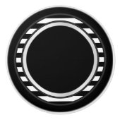 Zwart-wit Stripe Trim Keramische Knop (Voorkant)