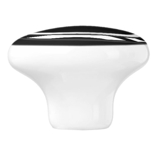 Zwart-wit Stripe Trim Keramische Knop (Zijkant)