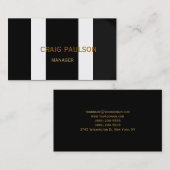 Zwart wit Stripe Visitekaartje voor fotografie (Voorkant / Achterkant)