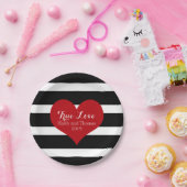 Zwart-wit Stripe Vrijgezellenfeesten Borden Papieren Bordje (Feest)