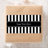 Zwart wit Stripe Zwarte Naam Monogram Etiket (Insitu)