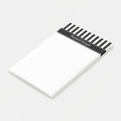 Zwart wit Stripe Zwarte Naam Monogram Post-it® Notes (Schuin)