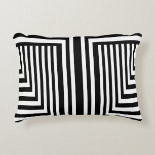 Zwart-wit Striped Accent Kussen