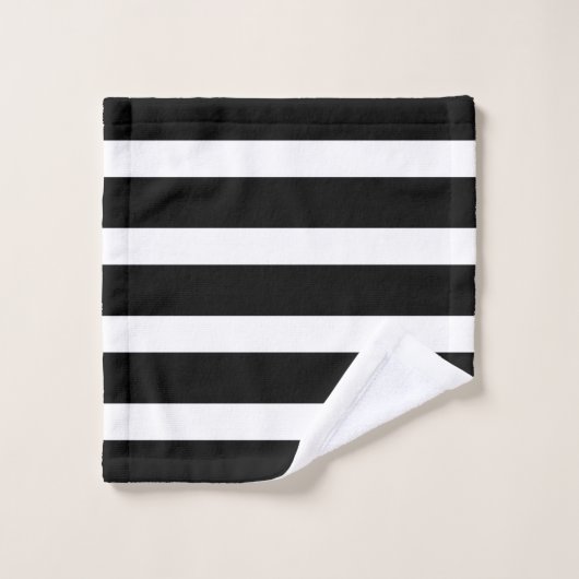 Zwart-wit Striped Bad Handdoek (Wasdoekje)
