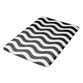 Zwart-wit Striped Badmat (Gekanteld)
