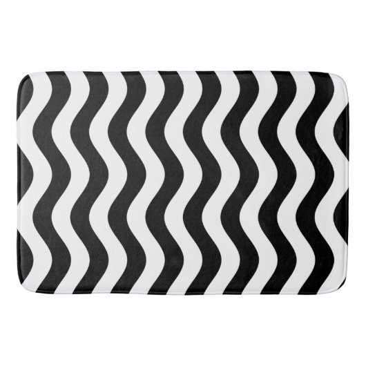 Zwart-wit Striped Badmat (Voorkant)