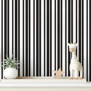 Zwart-wit Striped Behang