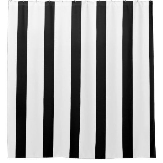 Zwart-wit Striped Douchegordijn (Voorkant)
