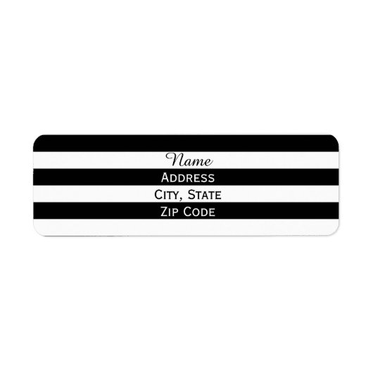 Zwart-wit Striped Etiket (Voorkant)