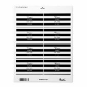 Zwart-wit Striped Etiket (Full Sheet)