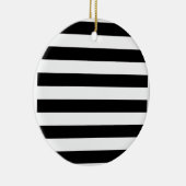 Zwart-wit Striped Keramisch Ornament (Rechts)
