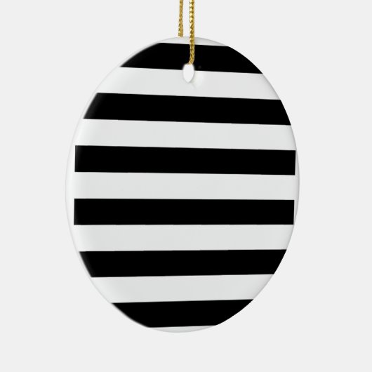 Zwart-wit Striped Keramisch Ornament (Rechts)