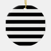 Zwart-wit Striped Keramisch Ornament (Voorkant)