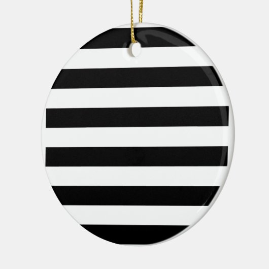 Zwart-wit Striped Keramisch Ornament (Links)