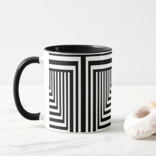 Zwart-wit Striped Mok