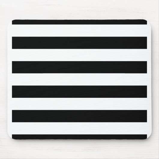Zwart-wit Striped Muismat (Voorkant)