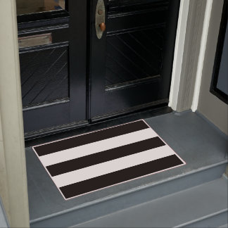 Zwart-wit Striped Outdoor Mat