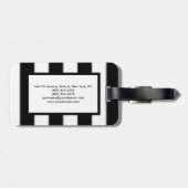 Zwart wit Striped Professional Bagagelabel (Achterkant horizontaal)