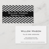 Zwart-wit Striped Professional Visitekaartje (Voorkant / Achterkant)