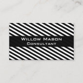 Zwart-wit Striped Professional Visitekaartje (Voorkant)