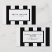 Zwart wit Striped Professional Visitekaartje (Voorkant / Achterkant)