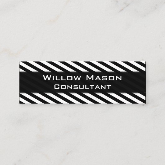 Zwart-wit Striped Professional Visitekaartje (Voorkant)