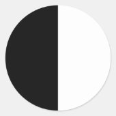 Zwart-wit Striped Ronde Sticker (Voorkant)
