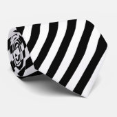 Zwart-wit Striped Stropdas (Opgerold)