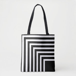 Zwart-wit Striped Tote Bag